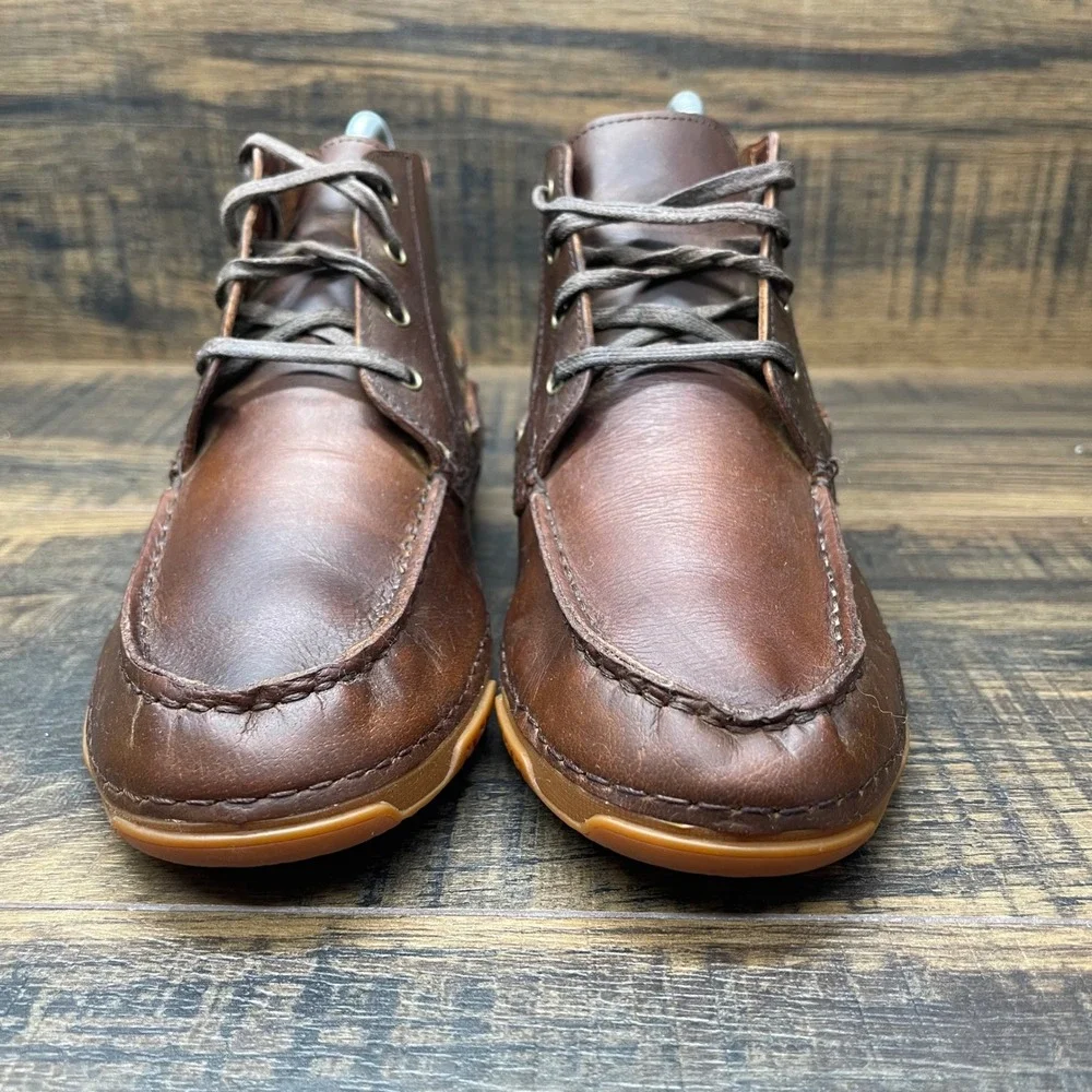 Ariat Holbrook‎ Leather Chukka Boots Shoes Kids Boys Size 2.5 Brown Moc Toe